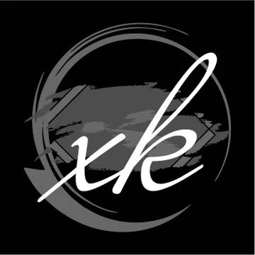 Initials X K modern handwritten signature logo Stock-Illustration