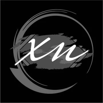 Initials X N modern handwritten signature logo 스톡 일러스트