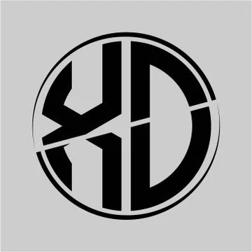 The initials X O is circular with the middle cleavage Stock Illustration