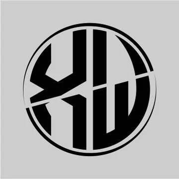 The initials X W is circular with the middle cleavage Stock Illustration