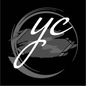 Initials Y C modern handwritten signature logo Stock Illustration