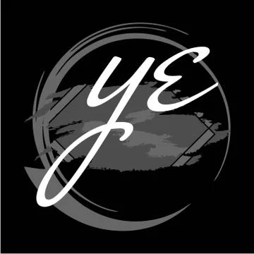 Initials Y E modern handwritten signature logo Stock Illustration
