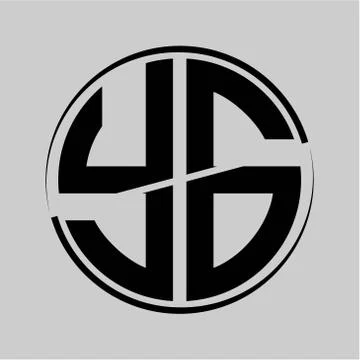 The initials Y G is circular with the middle cleavage Stock Illustration