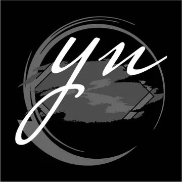 Initials Y N modern handwritten signature logo Stock Illustration