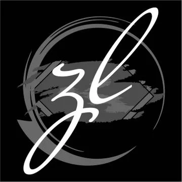 Initials Z L modern handwritten signature logo Stock-Illustration