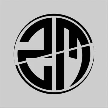 The initials Z M is circular with the middle cleavage Stock Illustration