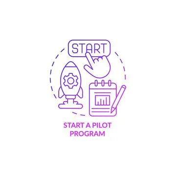 Initiate a pilot program concept icon Stock Illustration