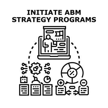 Initiating abm strategy programs concept vector illustration Illustrazione stock
