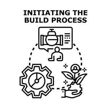 Initiating a build process project development startup Stock Illustration