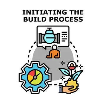 Initiating a build process project development startup Stock Illustration