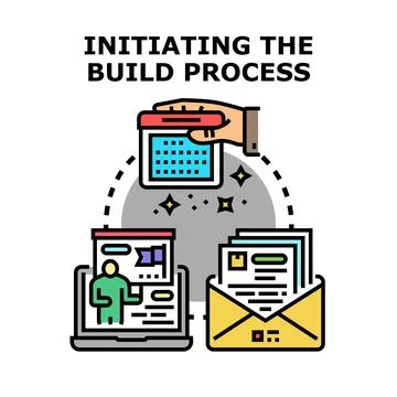 Initiating the build process project management concept Stock Illustration