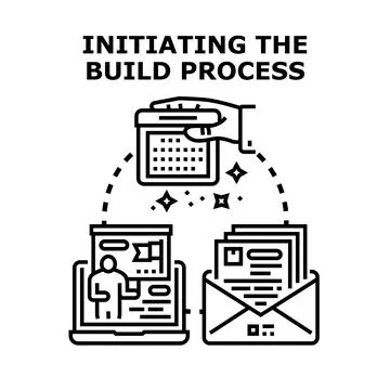Initiating the build process project management concept Stock Illustration