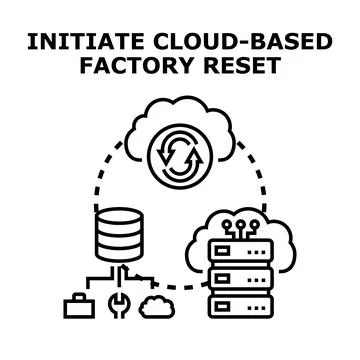 Initiating cloud based factory reset process Stock Illustration