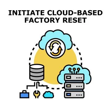 Initiating cloud based factory reset process Stock Illustration