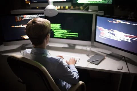 Initiating Hacker Attack Foto stock