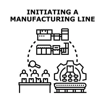 Initiating manufacturing production line process concept イラスト素材