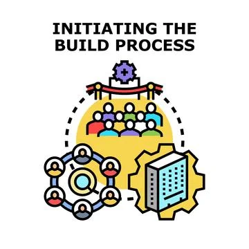 Initiating new development project team collaboration process Ilustración de archivo