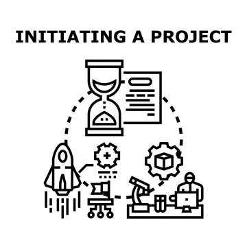 Initiating project development process timeline and strategy Stock Illustration