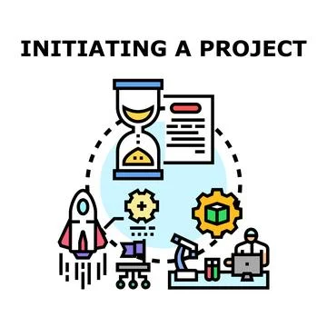 Initiating project development process timeline and strategy Stock Illustration