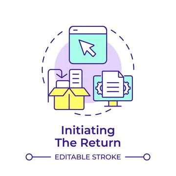 Initiating the return multi color concept icon Stock Illustration