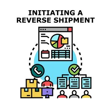 Initiating reverse logistics with product return management system Stock Illustration
