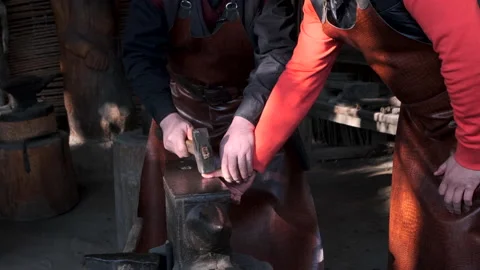 Initiation into a blacksmith master Stock Footage 170184035