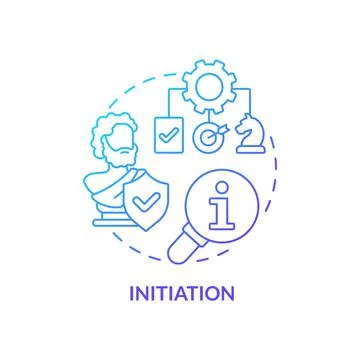 Initiation blue gradient concept icon Illustrazione stock