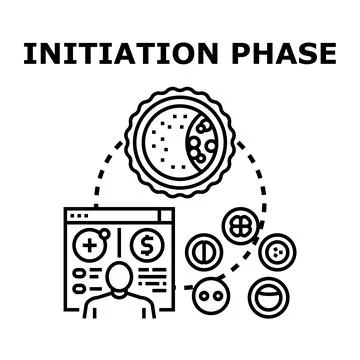 Initiation phase starting creative business project Stock Illustration