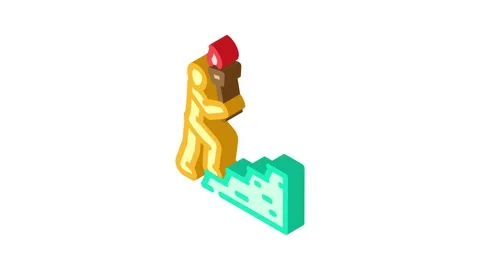 Initiative interview job isometric icon animation Stock Footage 327276959