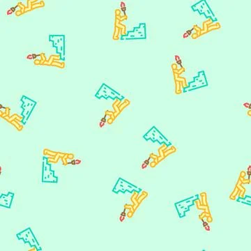 Initiative interview job vector seamless pattern Illustrazione stock