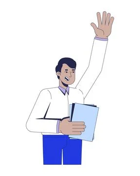 Initiative soft skill in workplace 2D vector illustration 스톡 일러스트