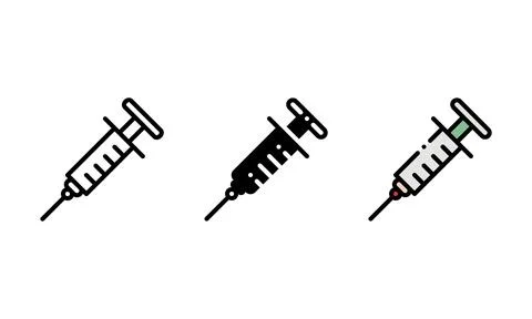 Inject Icon. vector icon with outline, glyph, and filled outline style Illustrazione stock