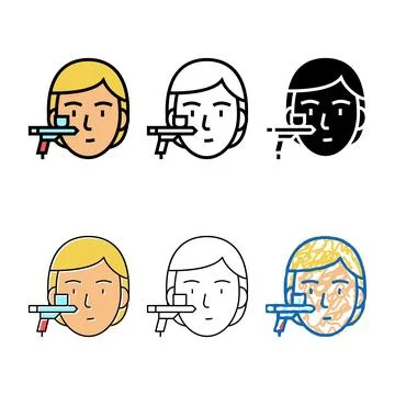 Injectable set oxygen color icon vector イラスト素材