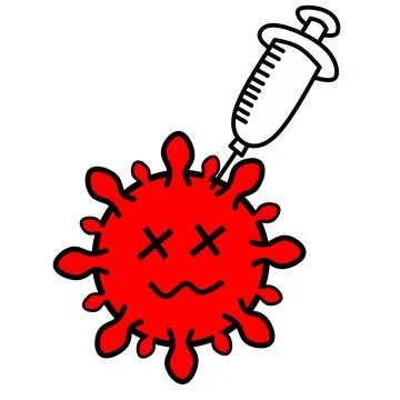 Injected dead red Virus Stock Illustration