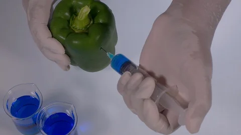 Injecting Green Pepper Stock-Footage 123318007