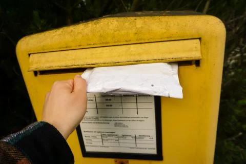 Injecting Letter into the Postbox Stock Photos