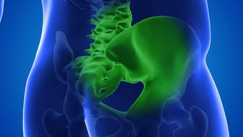 Injecting stem cells into a human pelvis Stock Illustration