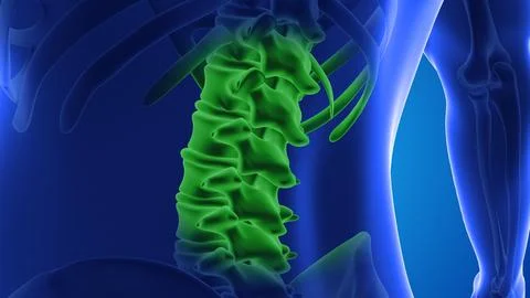 Injecting stem cells into a human spine Stock Illustration