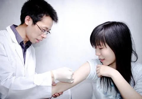 Injecting vaccination Foto stock