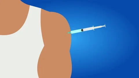 Injection Animation - Vaccination Process Illustrated Stock Footage 317144604
