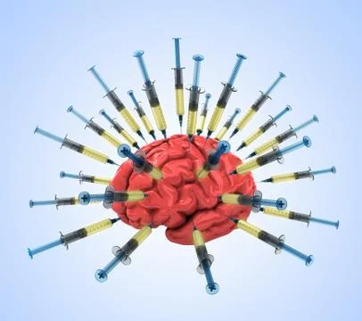 Injection Brain Stock Illustration