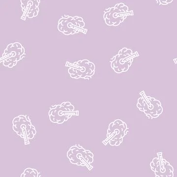 Injection in brain line seamless pattern Illustrazione stock