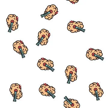 Injection in brain vector seamless pattern イラスト素材