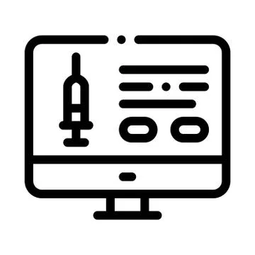 Injection Computer Application Icon Vector Outline Illustration Illustrazione stock