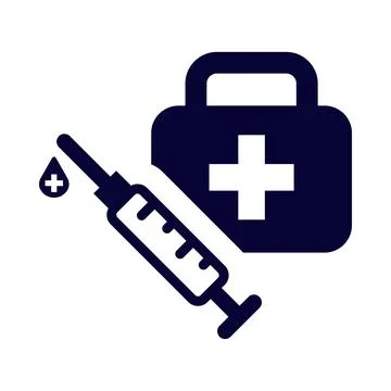 Injection, first aid box, syringe, injection syringe box icon Stock Illustration