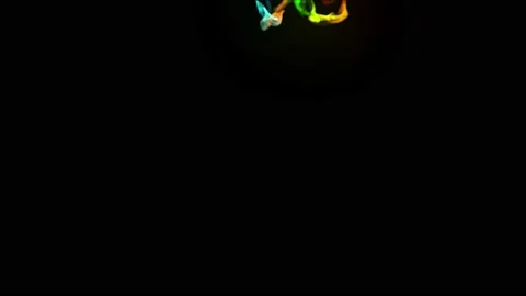 Injection of fluorescent multicolor ink in water in 4k. 3d render of glow Stock-Footage 133370410
