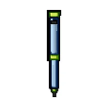 Injection insulin pen pixel art vector illustration Stock Illustration