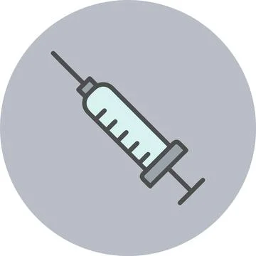 Injection Line Filled Circle Icon Stock Illustration