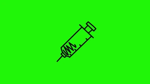 Injection looping animation on green background Stock Footage 340455147