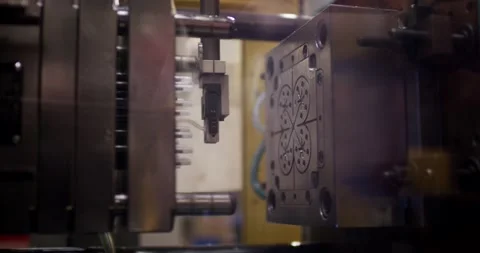 Injection Mold Tooling with Ejector Pins, Plastics Plant, Detail Shot 動画素材 340646432